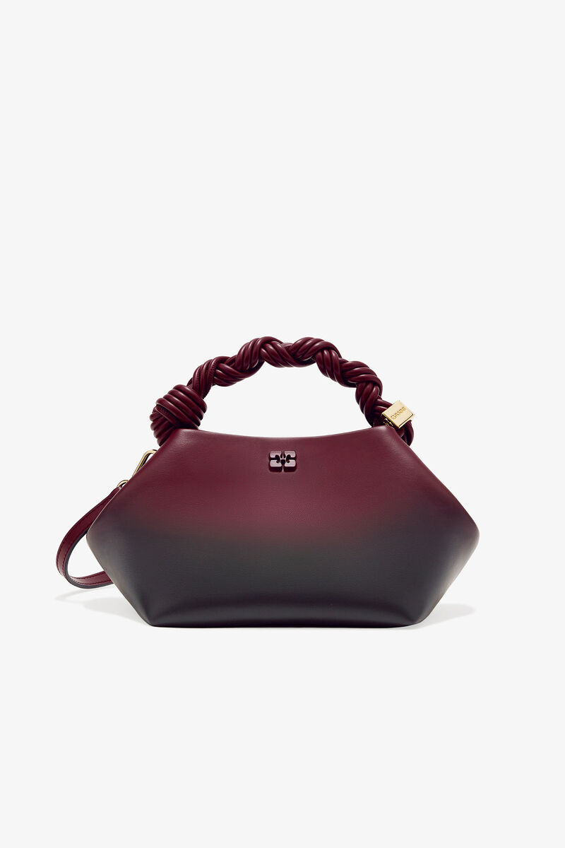 Rød gradient liten GANNI Bou-veske, Polyester, in colour Tawny Port - 1 - GANNI
