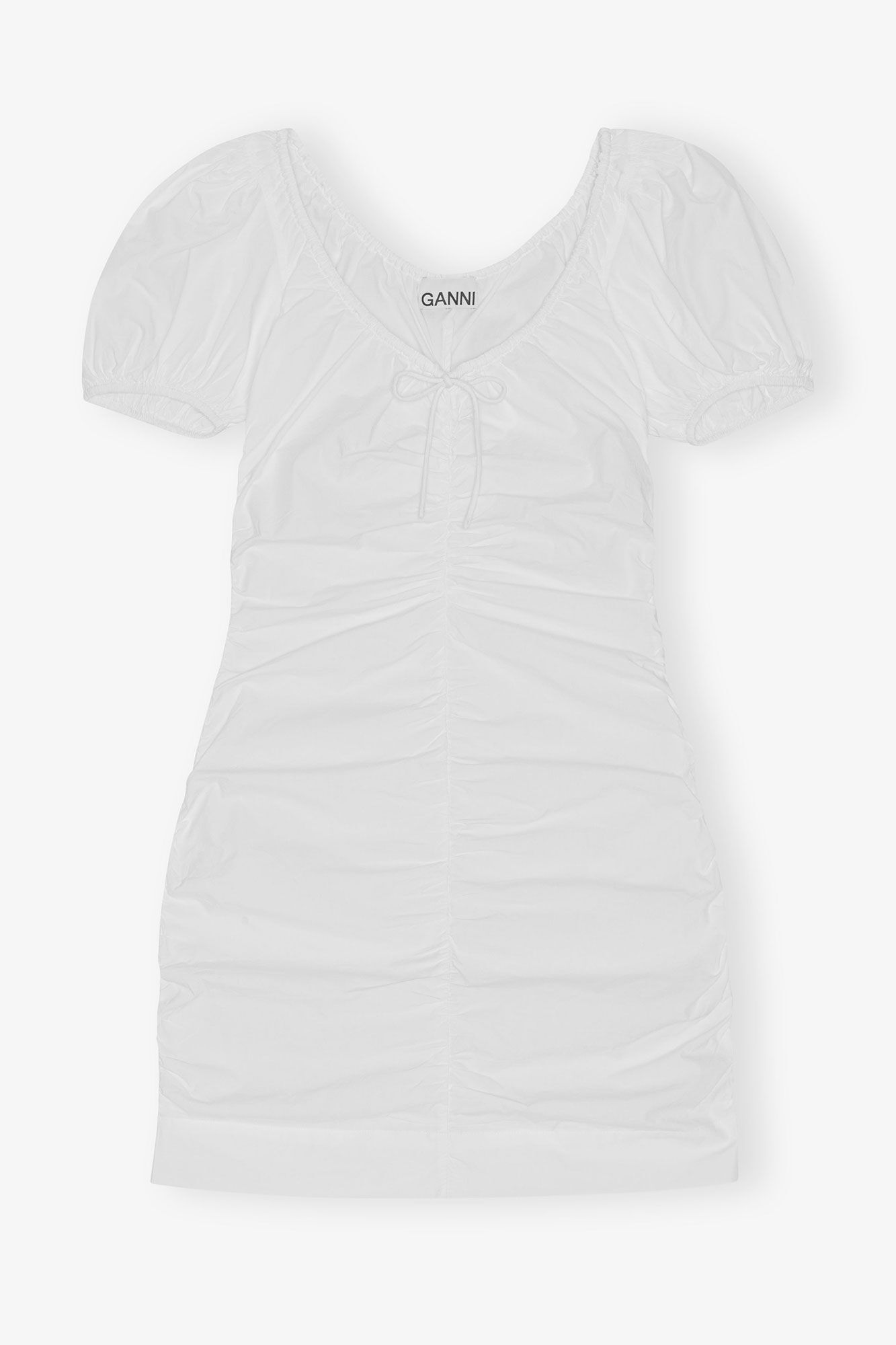 Cotton Poplin Mini Dress, Cotton, in colour Bright White - 1 - GANNI