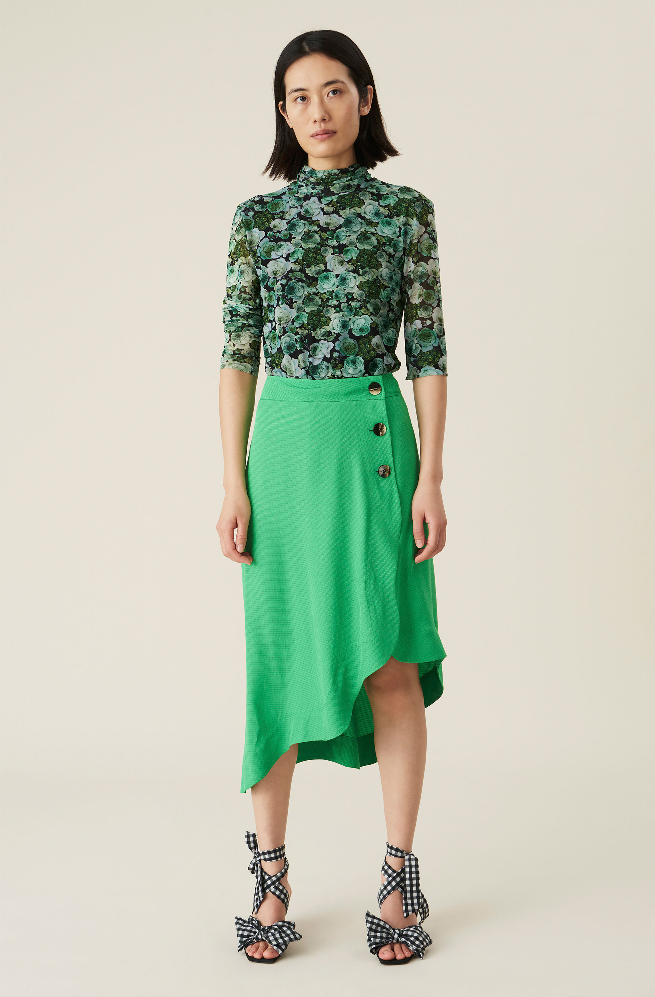 Ganni green skirt