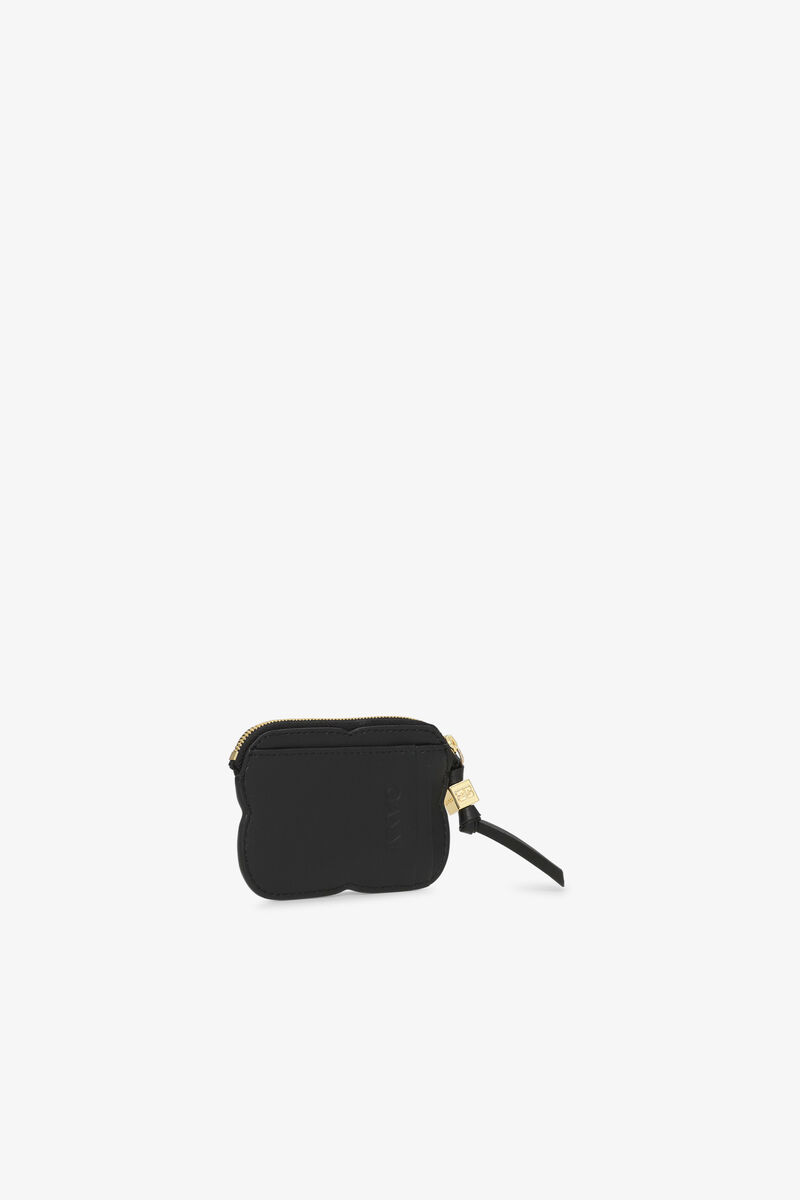 Black GANNI Bou Zipped Wallet, Polyester, in colour Black - 2 - GANNI