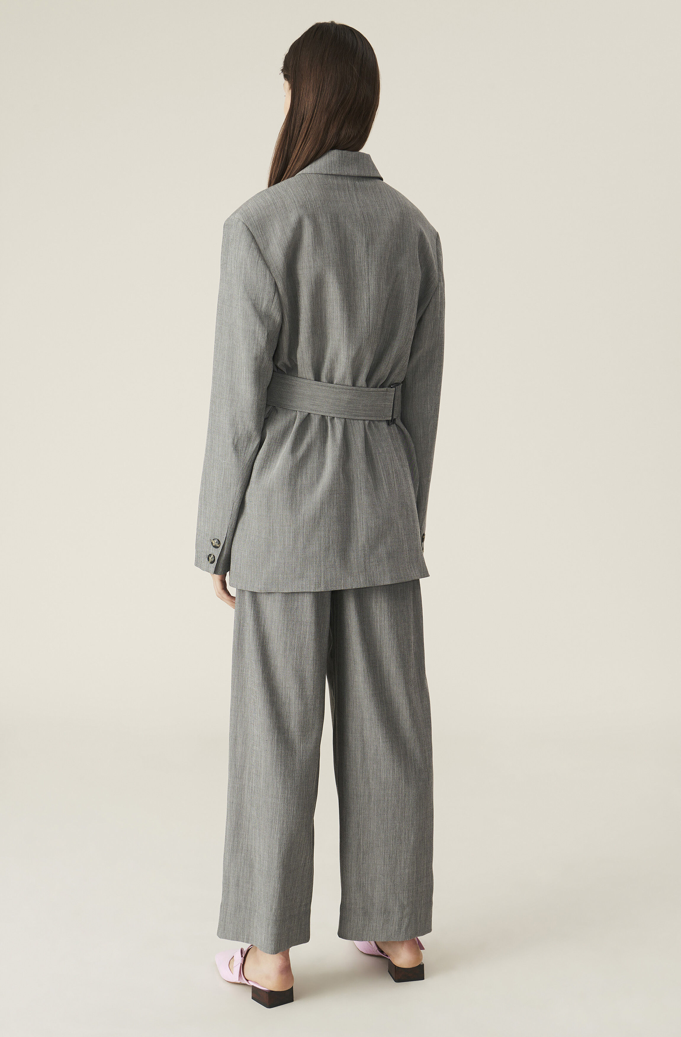 Ganni melange suiting blazer