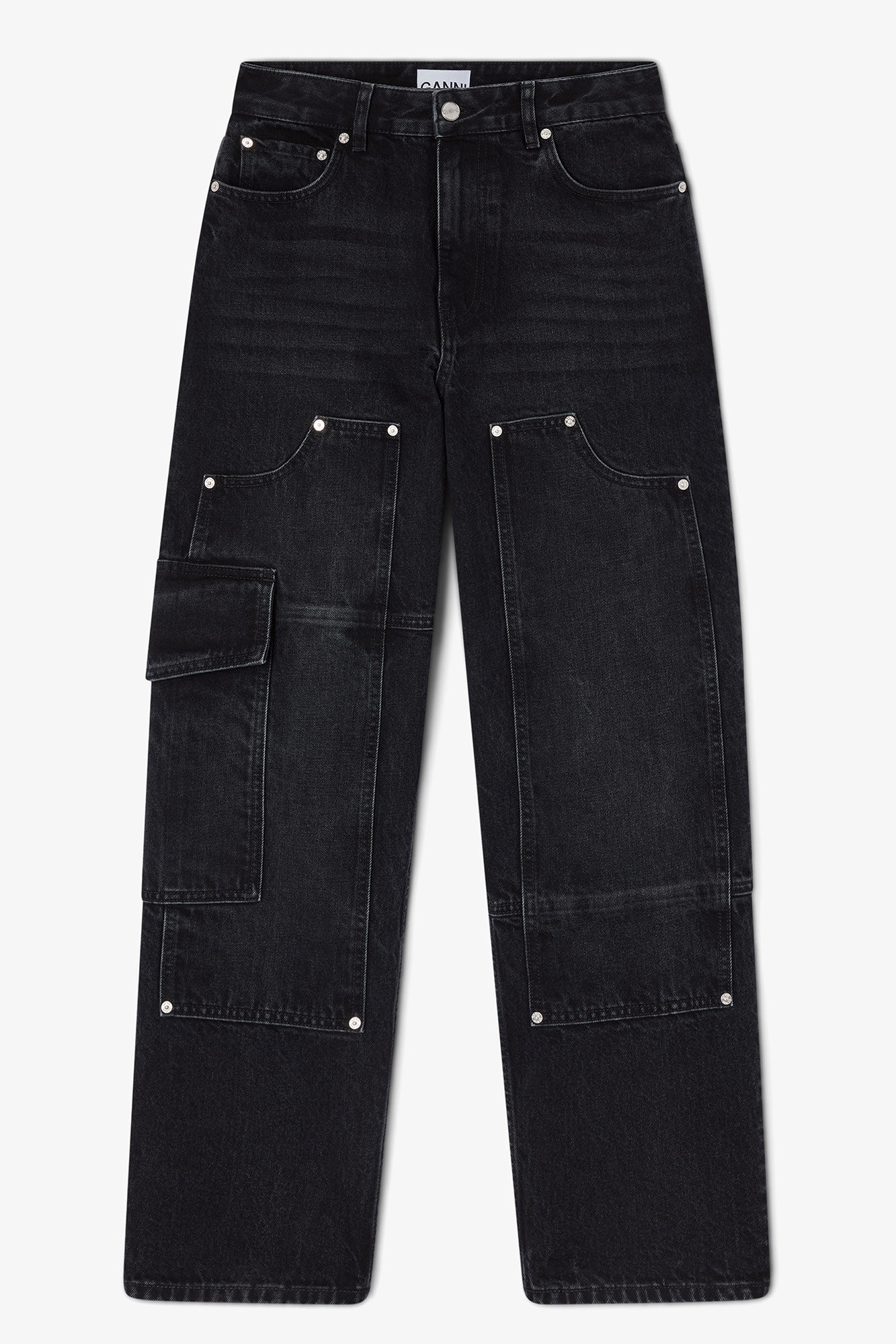 Black Audri Jeans, in colour Black Washed - 1 - GANNI