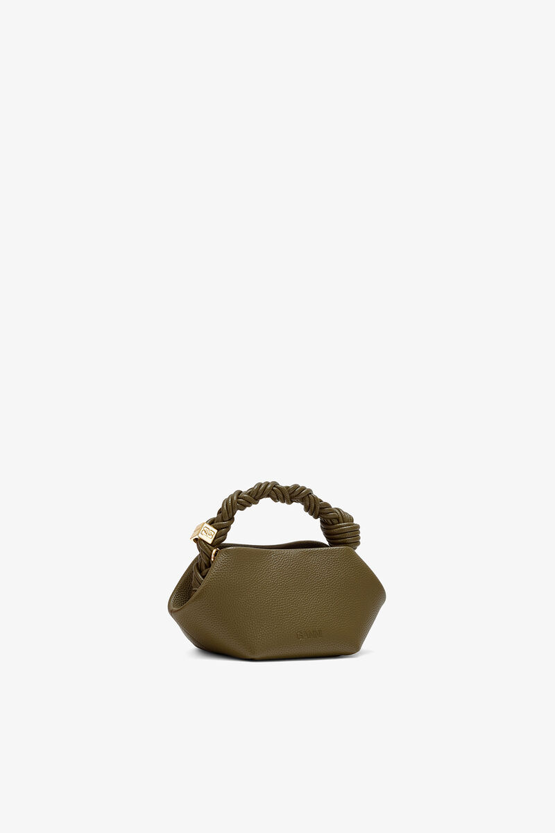 Mini sac vert grain&eacute; Bou, Recycled Polyester, in colour Military Olive - 2 - GANNI
