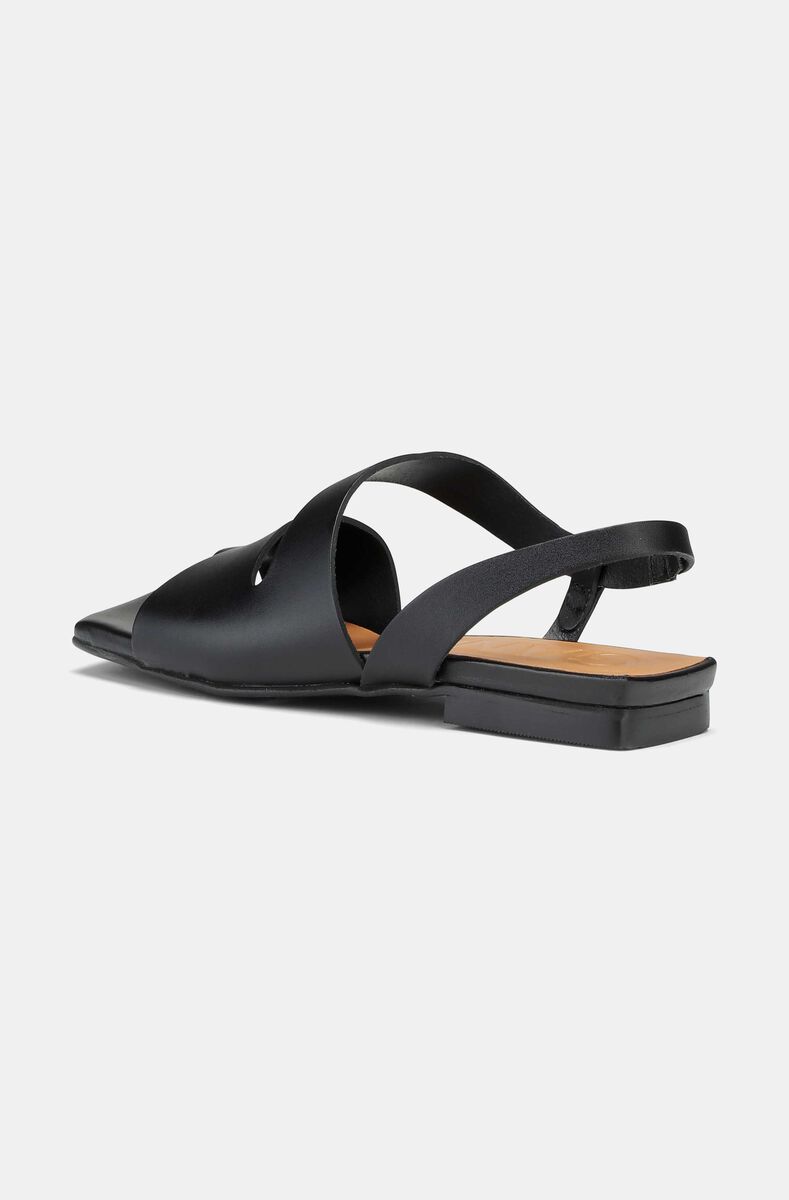 Strappy Sandals, Leather, in colour Black - 2 - GANNI