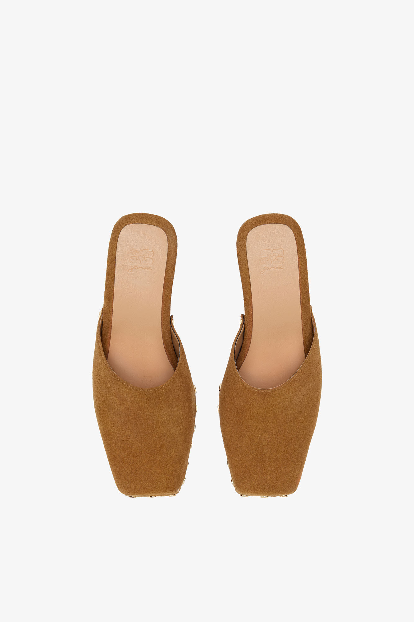 June Sabot Mule in Brown, Leather, in colour Caramel Caf&eacute; - 3 - GANNI