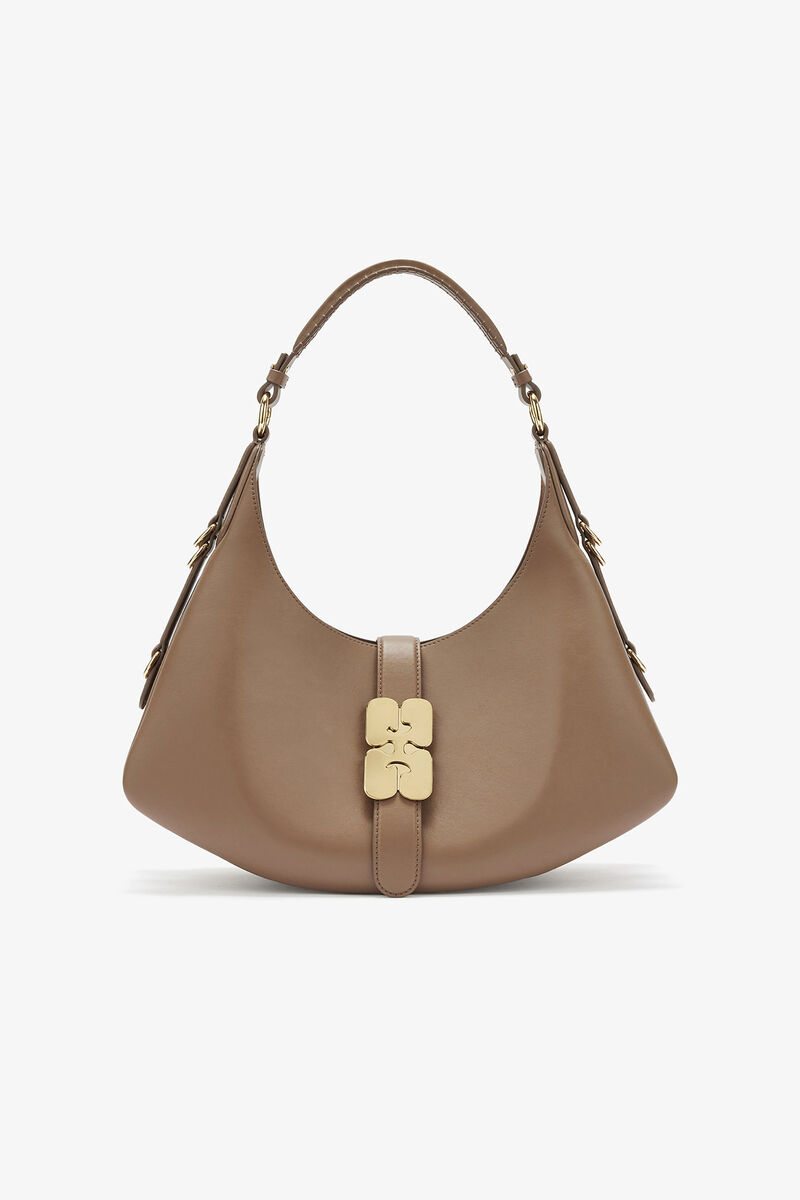 Small Kat Bag in Brown, Polyester, in colour Coca Mocha - 1 - GANNI