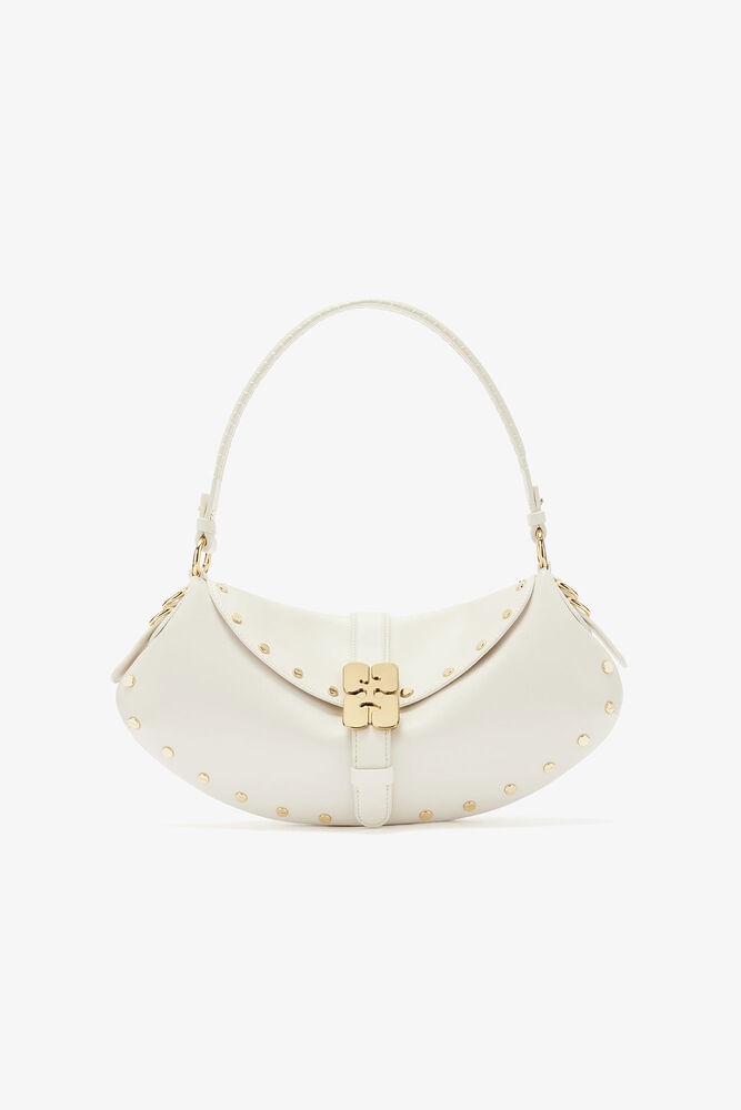 B-Kat Bag Studs in White, Egret