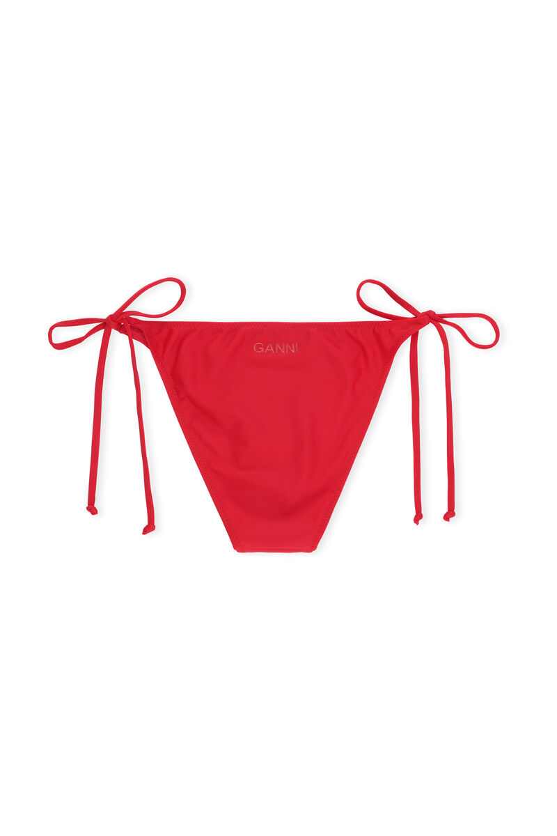 String-Bikiniunterteil, Elastane, in colour High Risk Red - 2 - GANNI