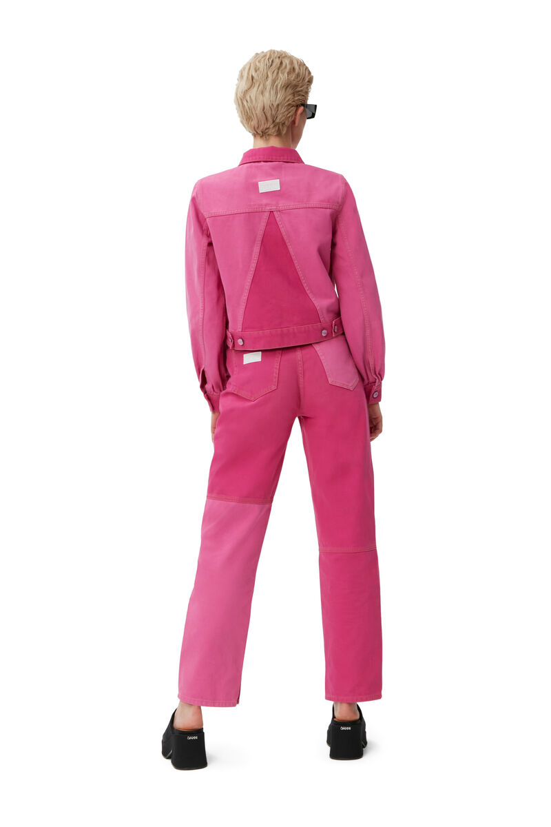 Figni Jeans, Cotton, in colour Phlox Pink - 2 - GANNI
