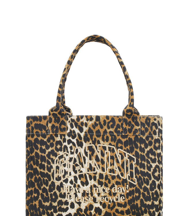 Leopard Large Canvas Tote väska