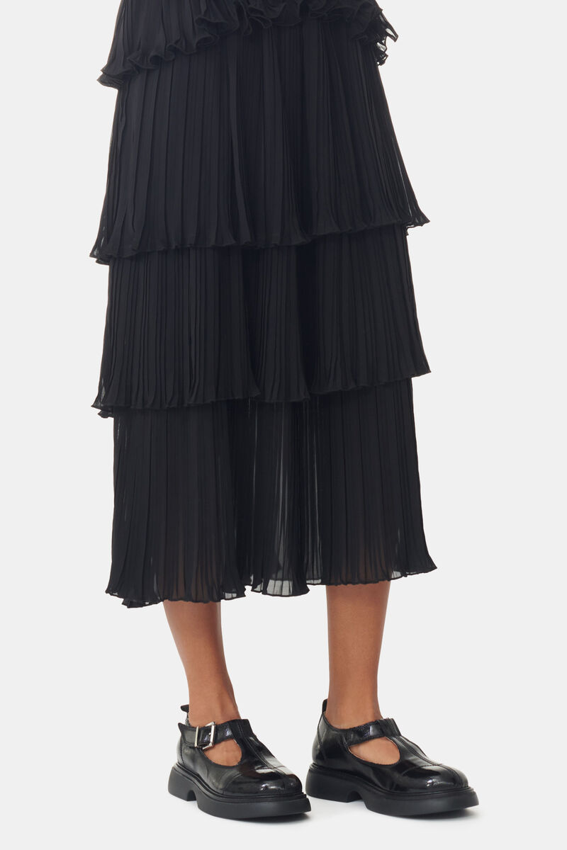 Black Everyday Buckle Mary Jane Shoes, Polyester, in colour Black/Black - 1 - GANNI
