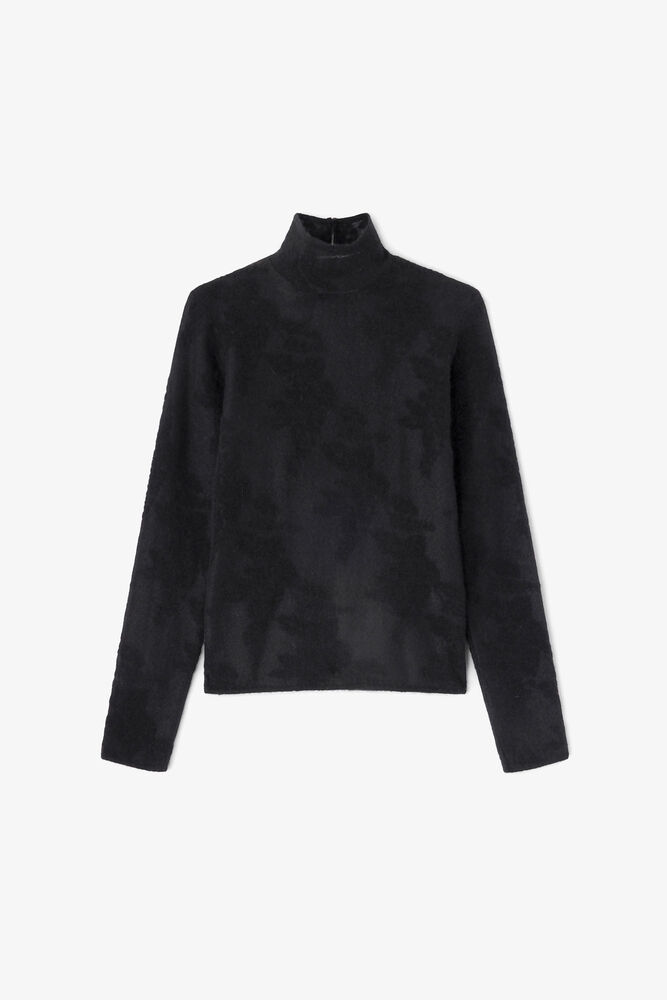 Sheer Turtleneck, Jet Black