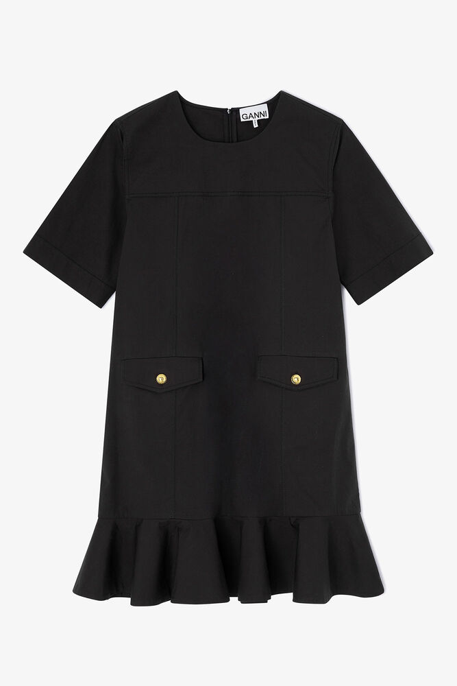 Minikleid aus Stretch-Baumwolle, Jet Black