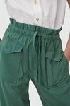 Slub Cargo Trousers , Polyester, in colour Myrtle - 4 - GANNI