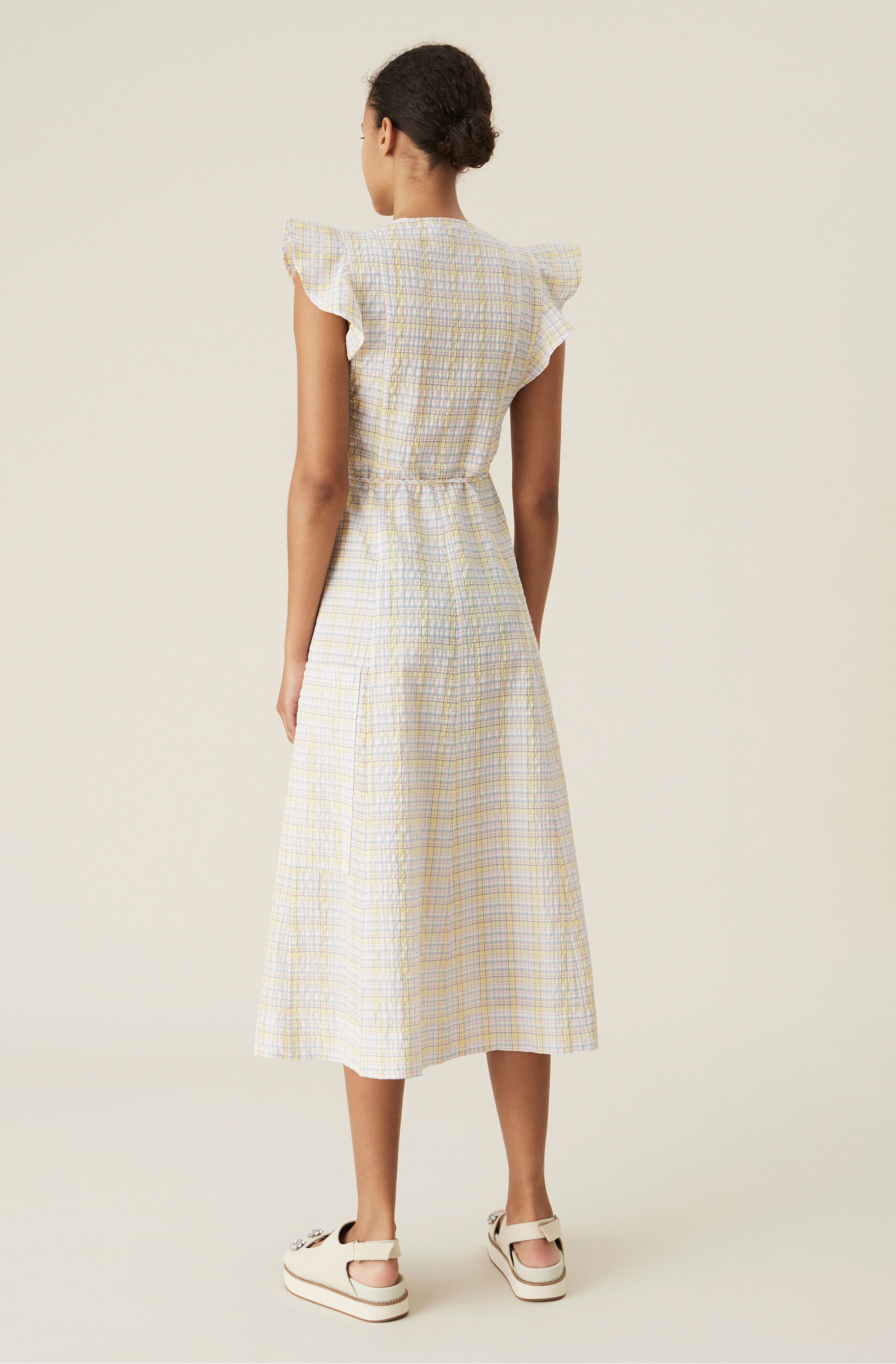 ganni searsucker dress