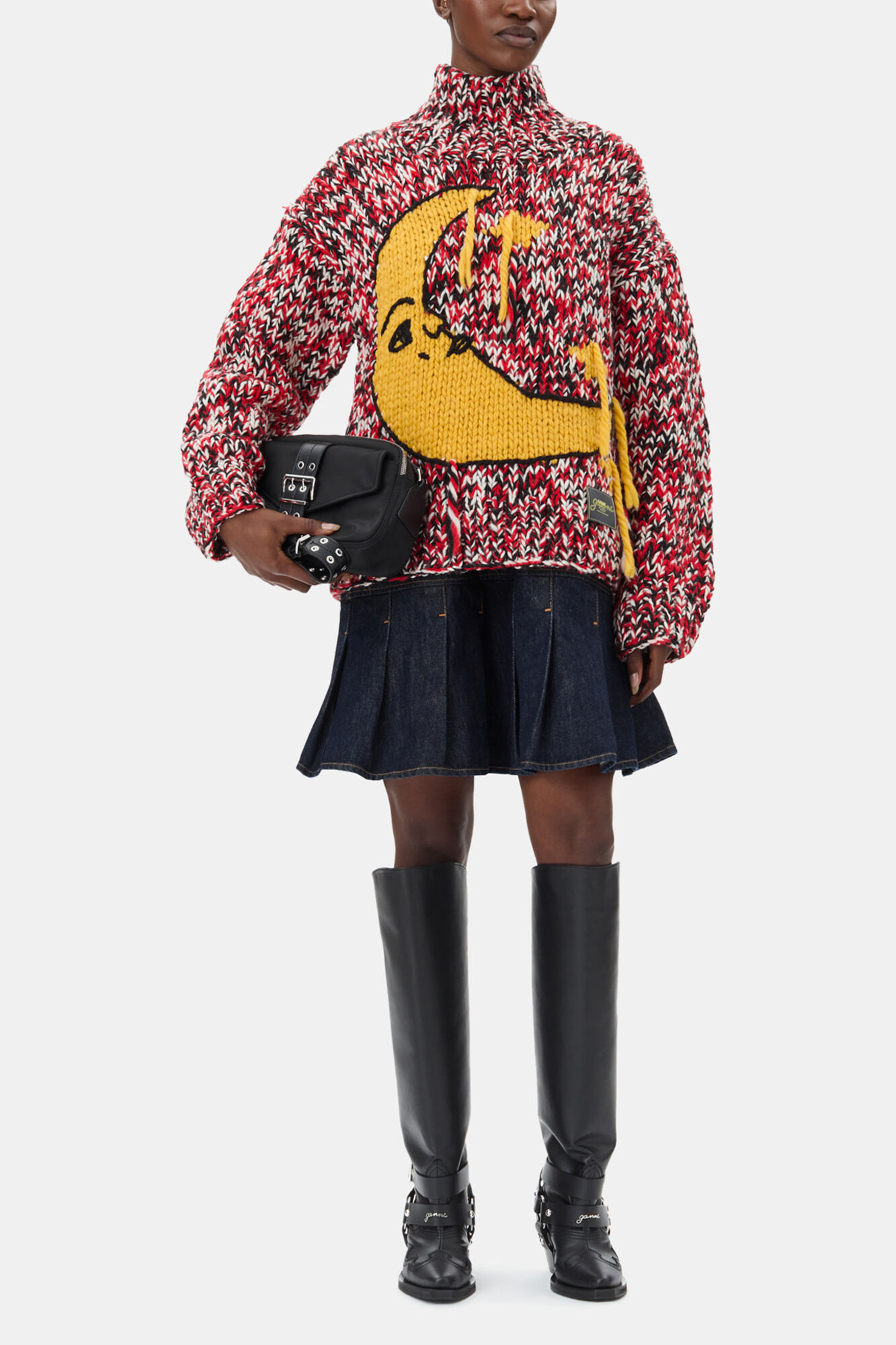 Sort Bucky kamerataske, Recycled Nylon, in colour Black - 2 - GANNI