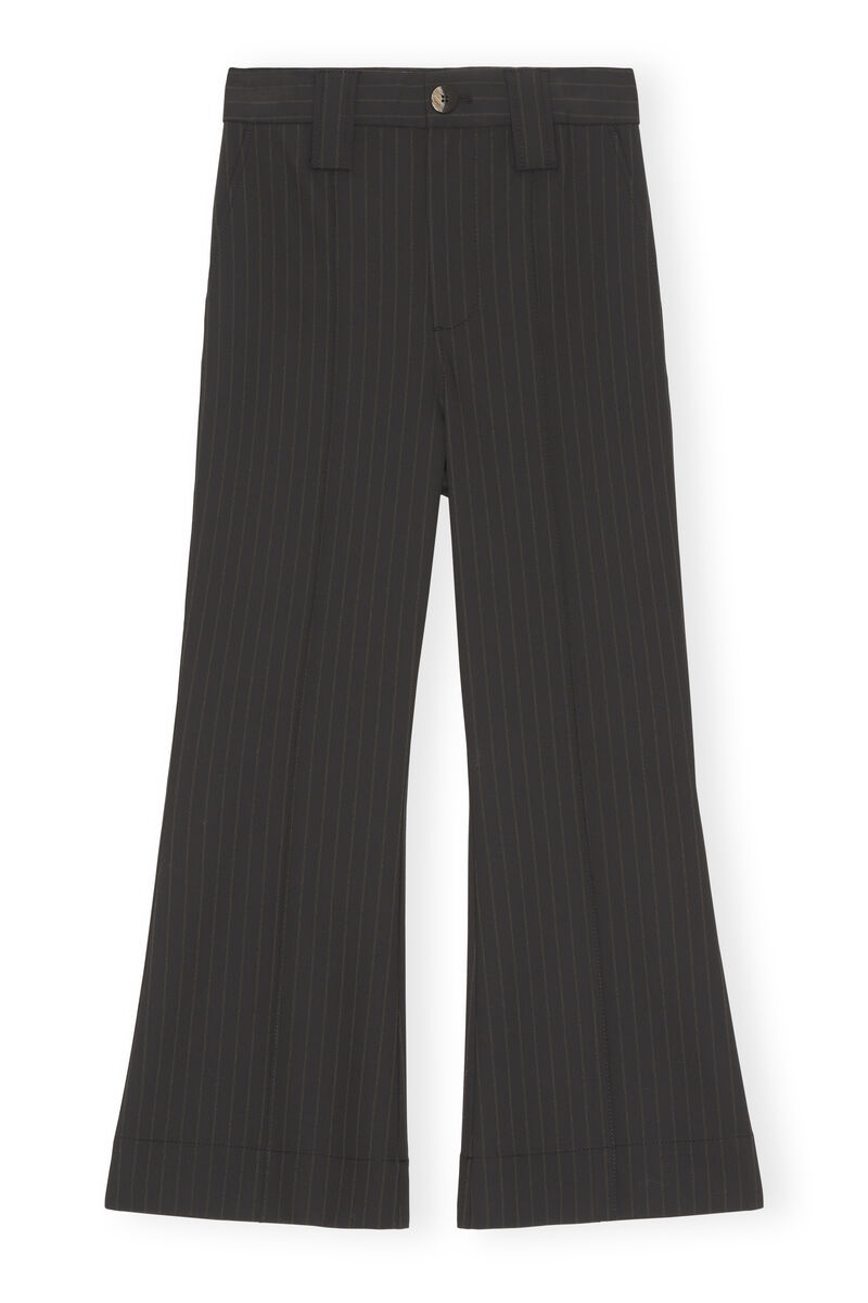 Striped Trousers , Elastane, in colour Black - 1 - GANNI