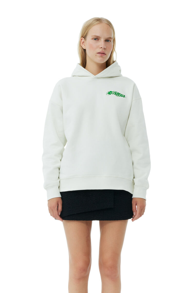 Egret Isoli Oversized hoodie, Cotton, in colour Egret - 1 - GANNI