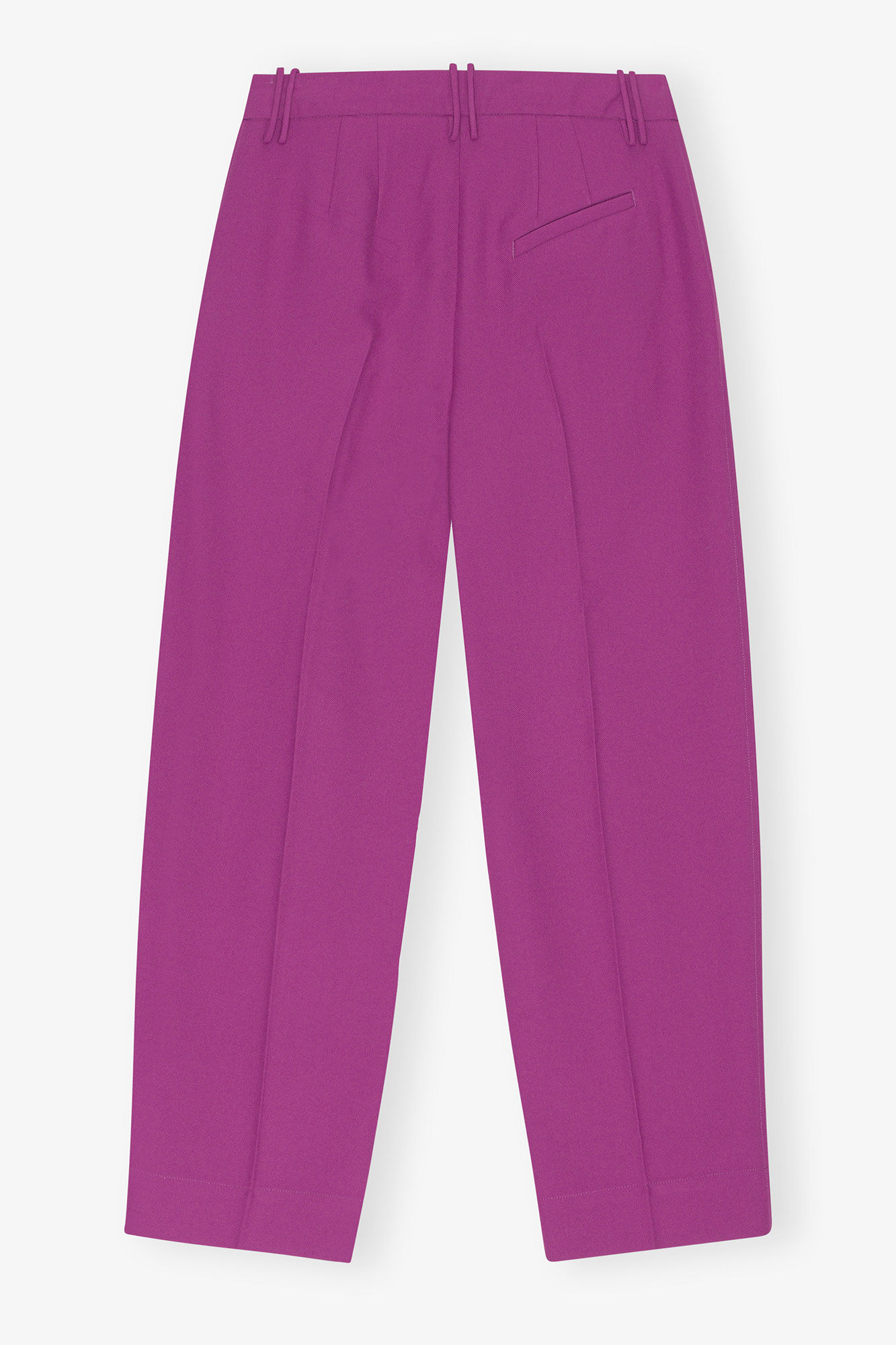 Summer Suiting Relaxed Pleated Pants, LENZING™ ECOVERO™, in colour Purple Wine - 2 - GANNI