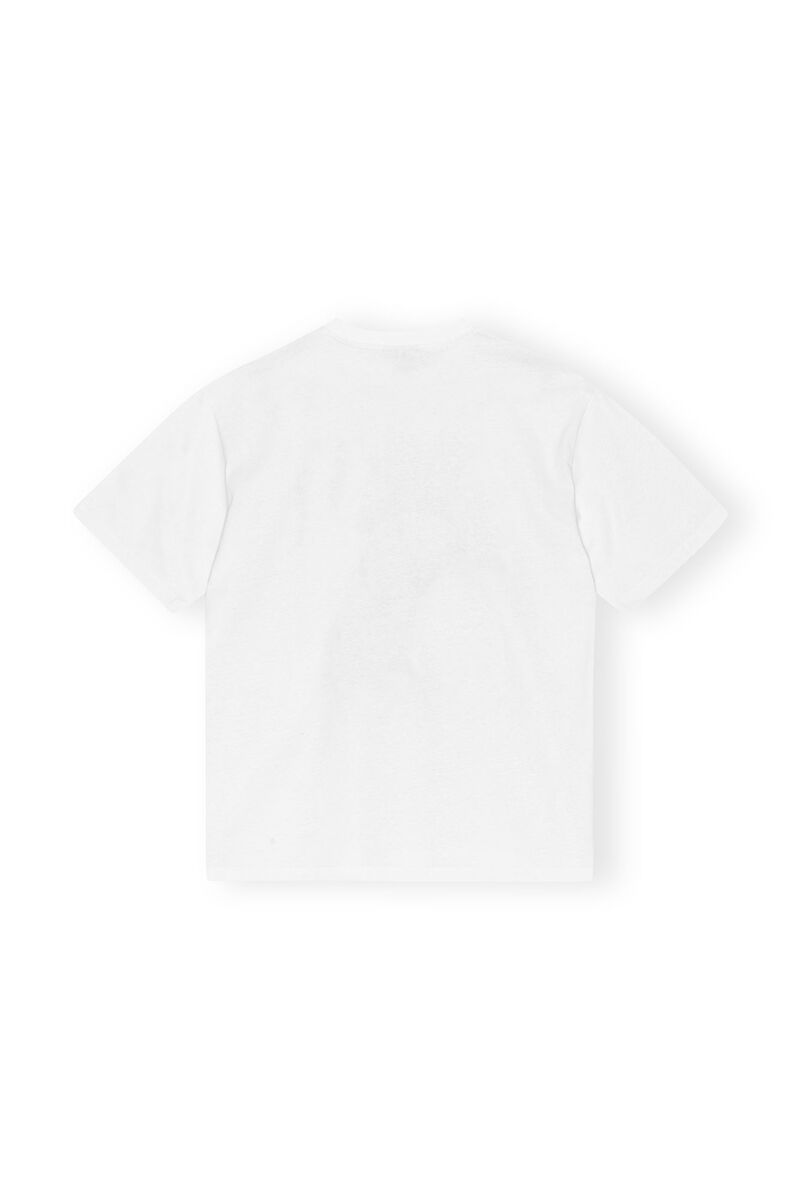 Future White Relaxed Cocktail T-shirt, Organic Cotton, in colour Bright White - 2 - GANNI