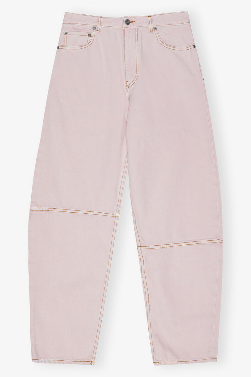 Pink Stary Jeans, Cotton, in colour Chalk Pink - 1 - GANNI