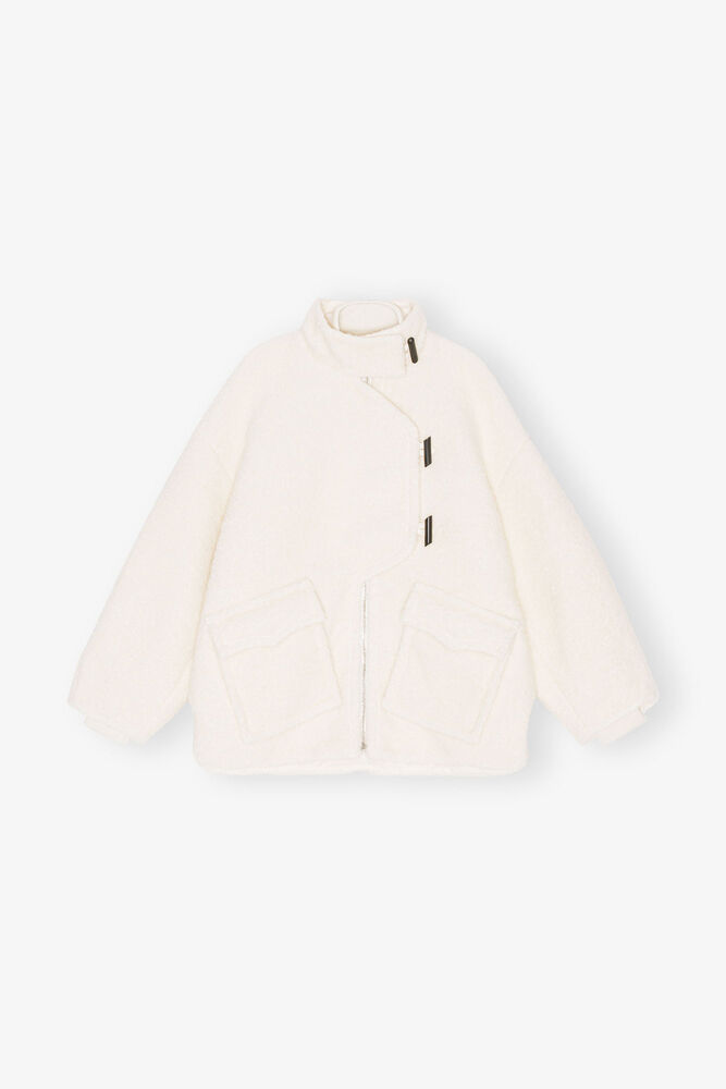 Ivory Boucle Jacket, Egret