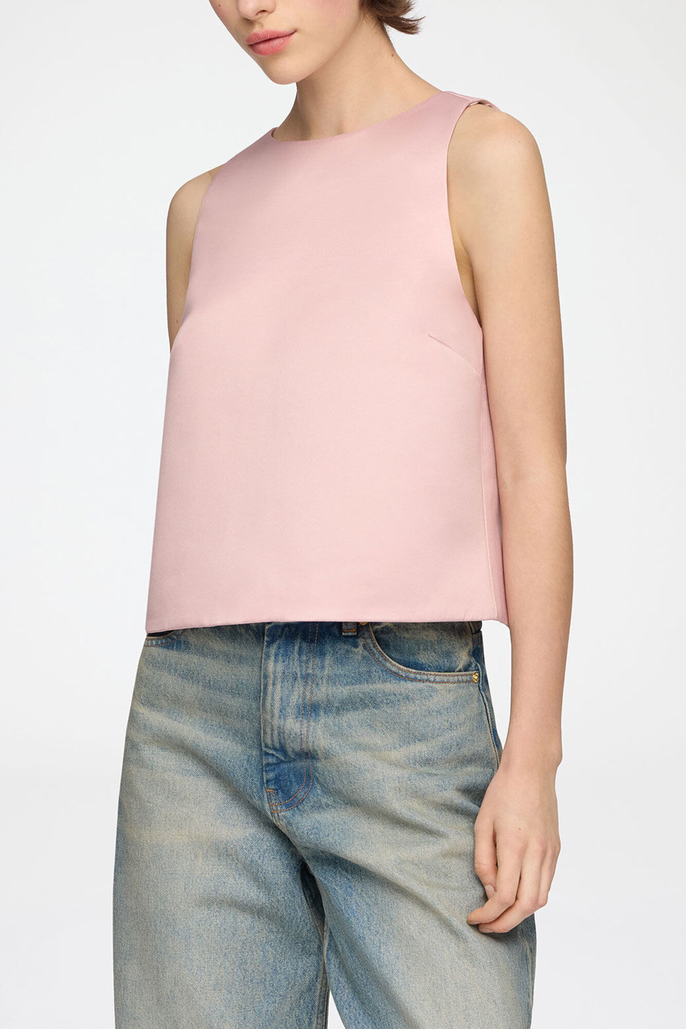 Potpourri Top in Pink Satin | GANNI (Global) JP