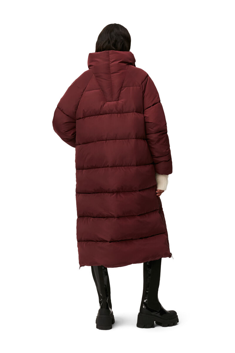 Oversized Tech Puffer Coat, Recycled Polyester, in colour Port Royale - 2 - GANNI