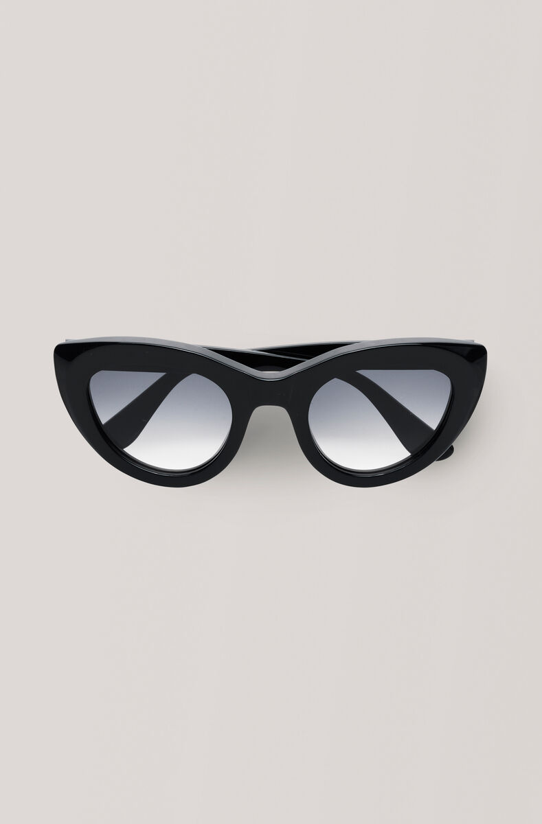 Triangle Frame Sunglasses, in colour Black - 1 - GANNI