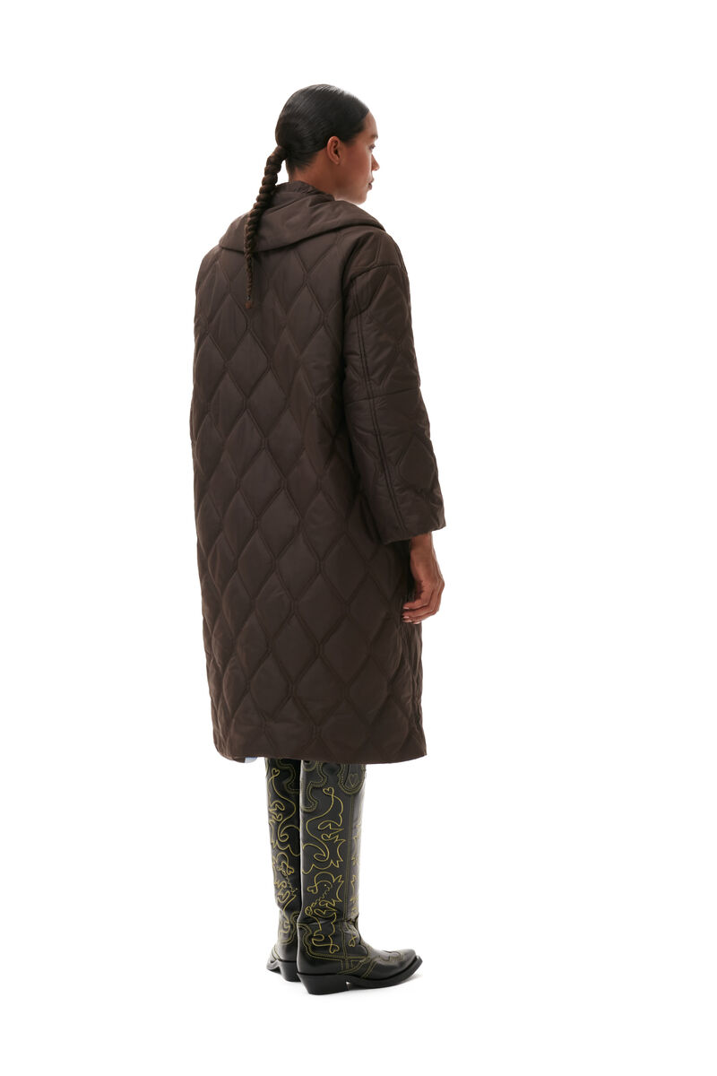 Ripstop Quilt Coat, in colour Mole - 2 - GANNI