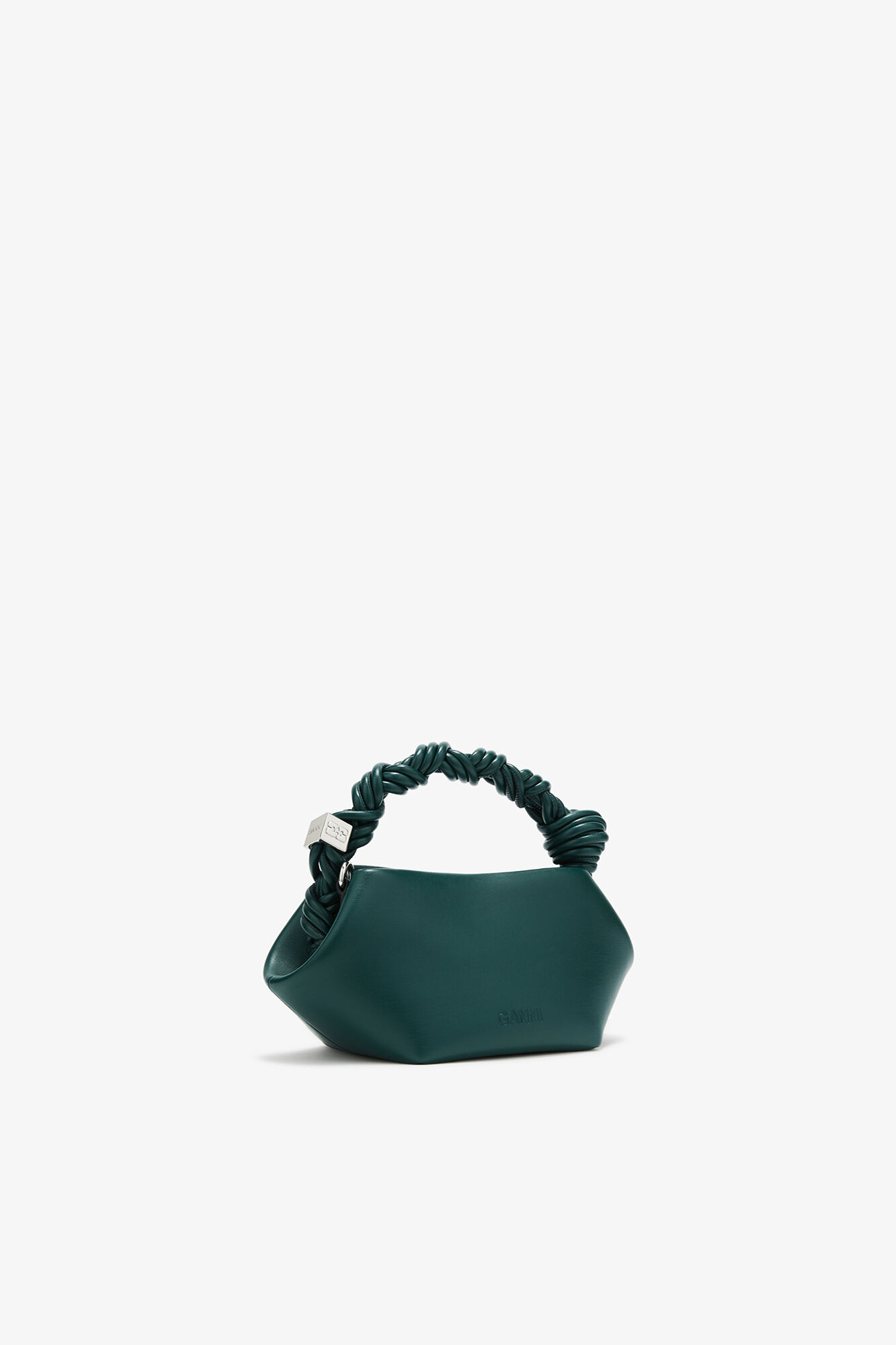 Sac mini vert Bou, Recycled Leather, in colour Dark Green - 2 - GANNI
