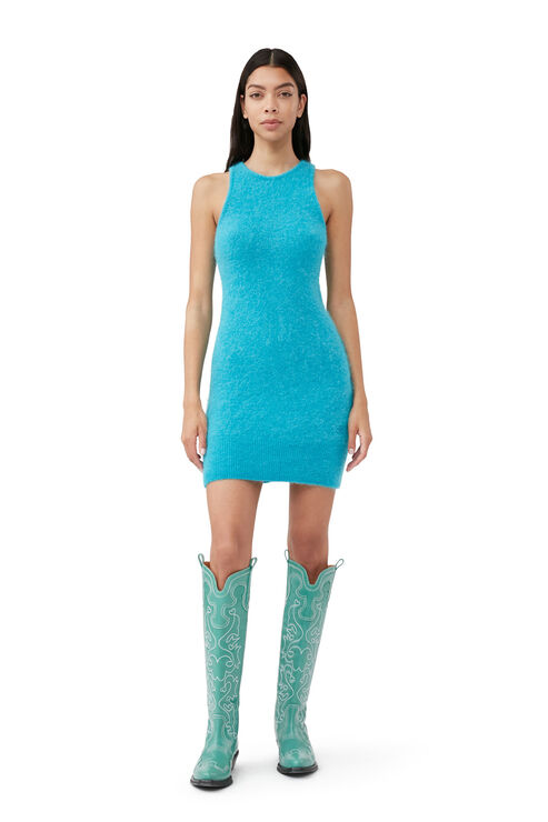 Ganni Alpaca And Wool-blend Minidress