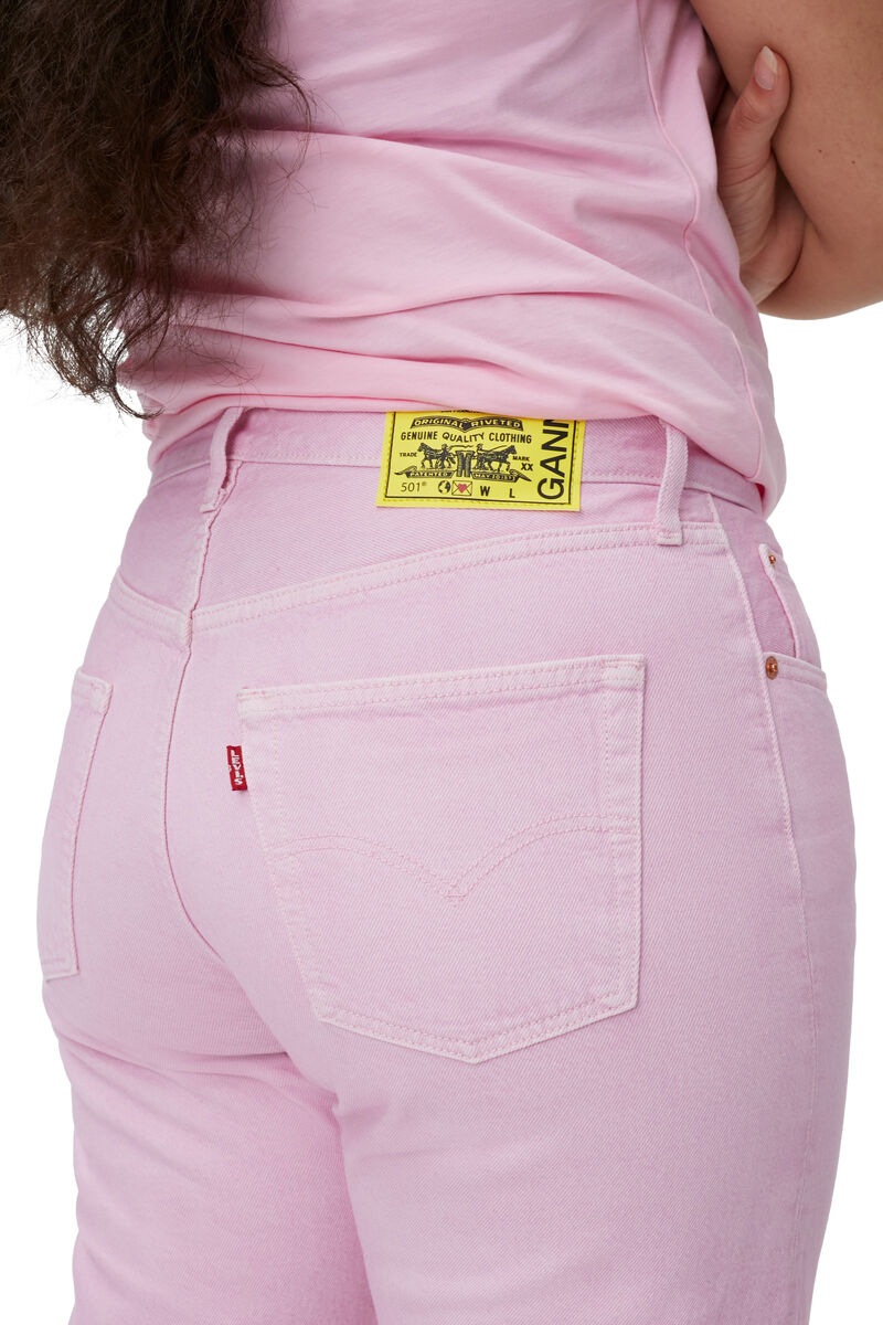 Jeans 501 ’90, Cotton, in colour Natural Pink - 5 - GANNI