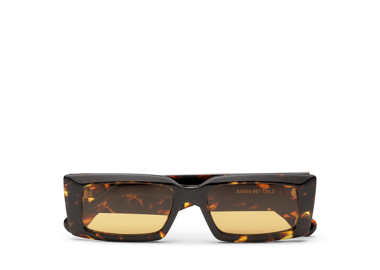 Brown Rectangular Sunglasses, Acetate, in colour Brandy Brown - 1 - GANNI