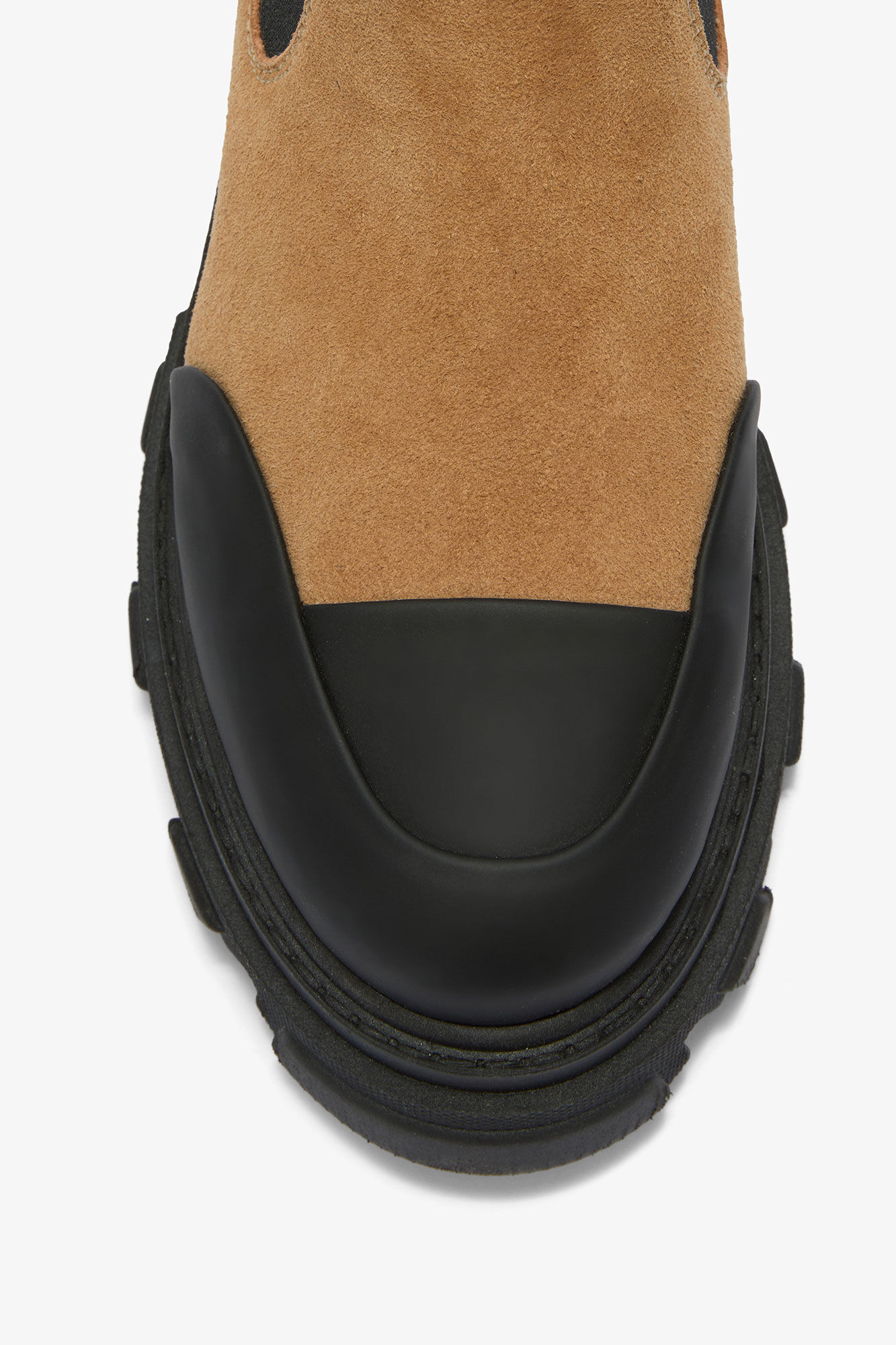 Low Chelsea Boots in Suede Brown, Lyocell, in colour Cognac - 3 - GANNI
