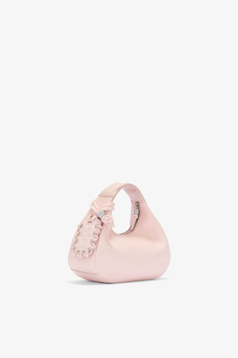 ピンクのデイジーダック ミニホボバッグ, Recycled Polyester, in colour Chalk Pink - 2 - GANNI