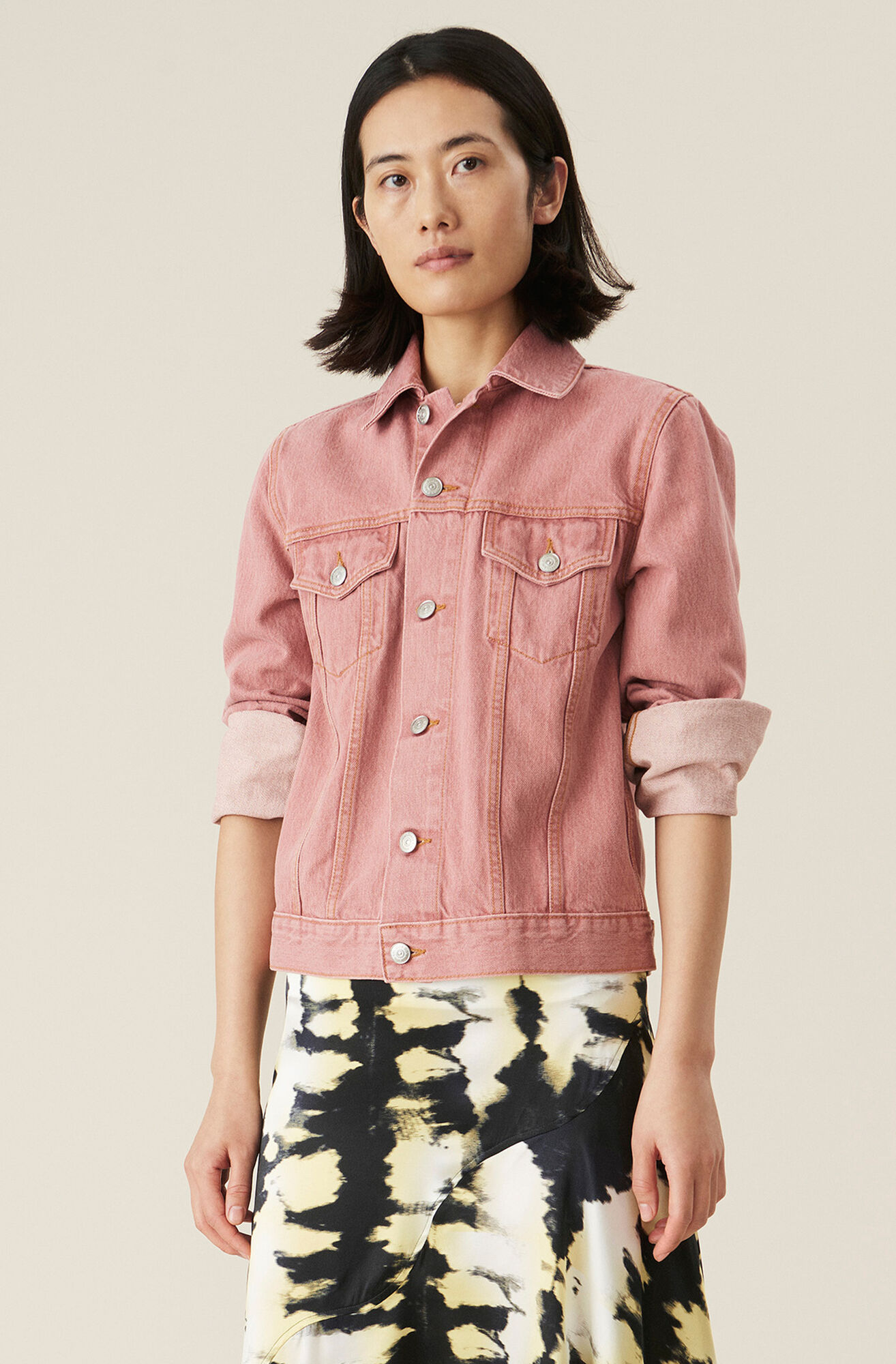 Pink Denim Jacket Ganni Gr