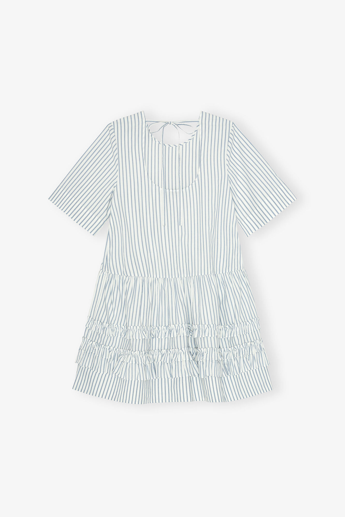 Gestreiftes Bio-Baumwoll-Minikleid, Organic Cotton, in colour Egret - 2 - GANNI