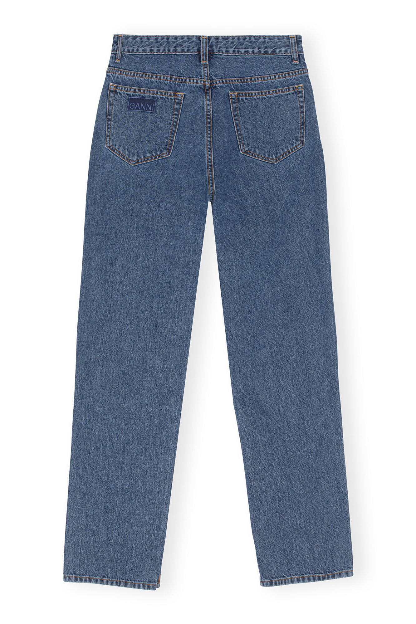 Figni Jeans, Cotton, in colour Mid Blue Stone - 2 - GANNI