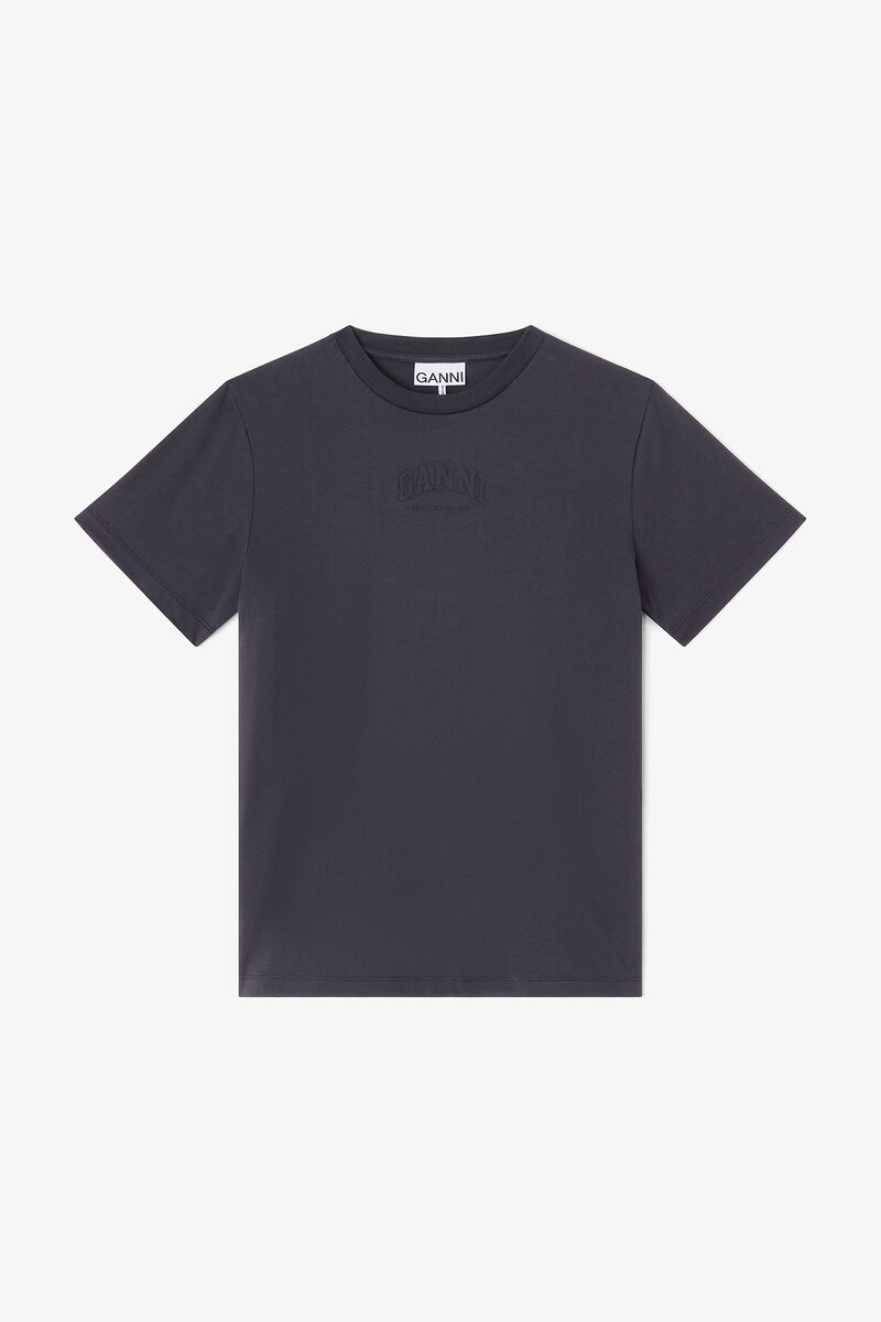 Essential T-shirt, Organic Cotton, in colour Phantom - 1 - GANNI