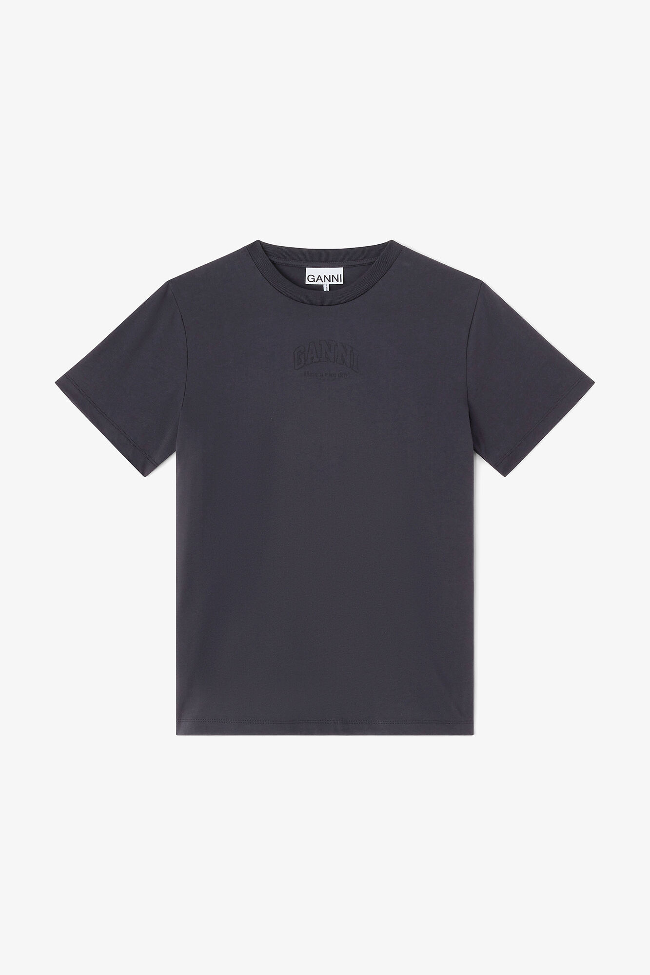 Essential T-shirt, Organic Cotton, in colour Phantom - 1 - GANNI