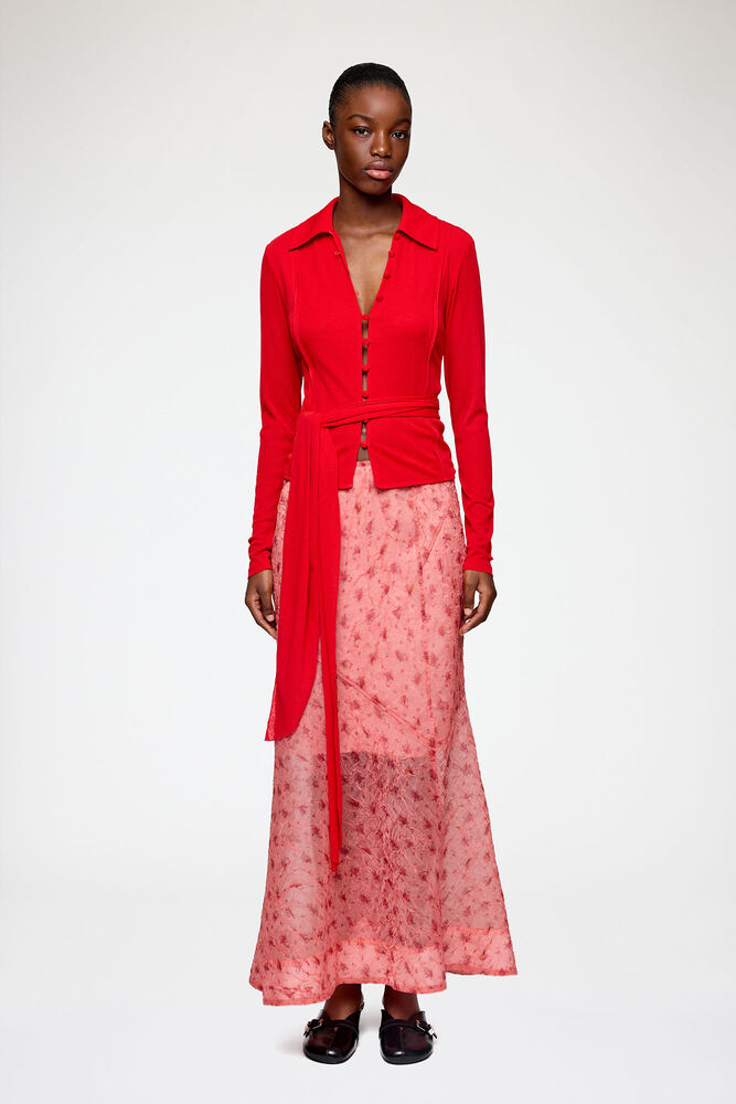 Skirt in Printed Shibori Organza, Lantana