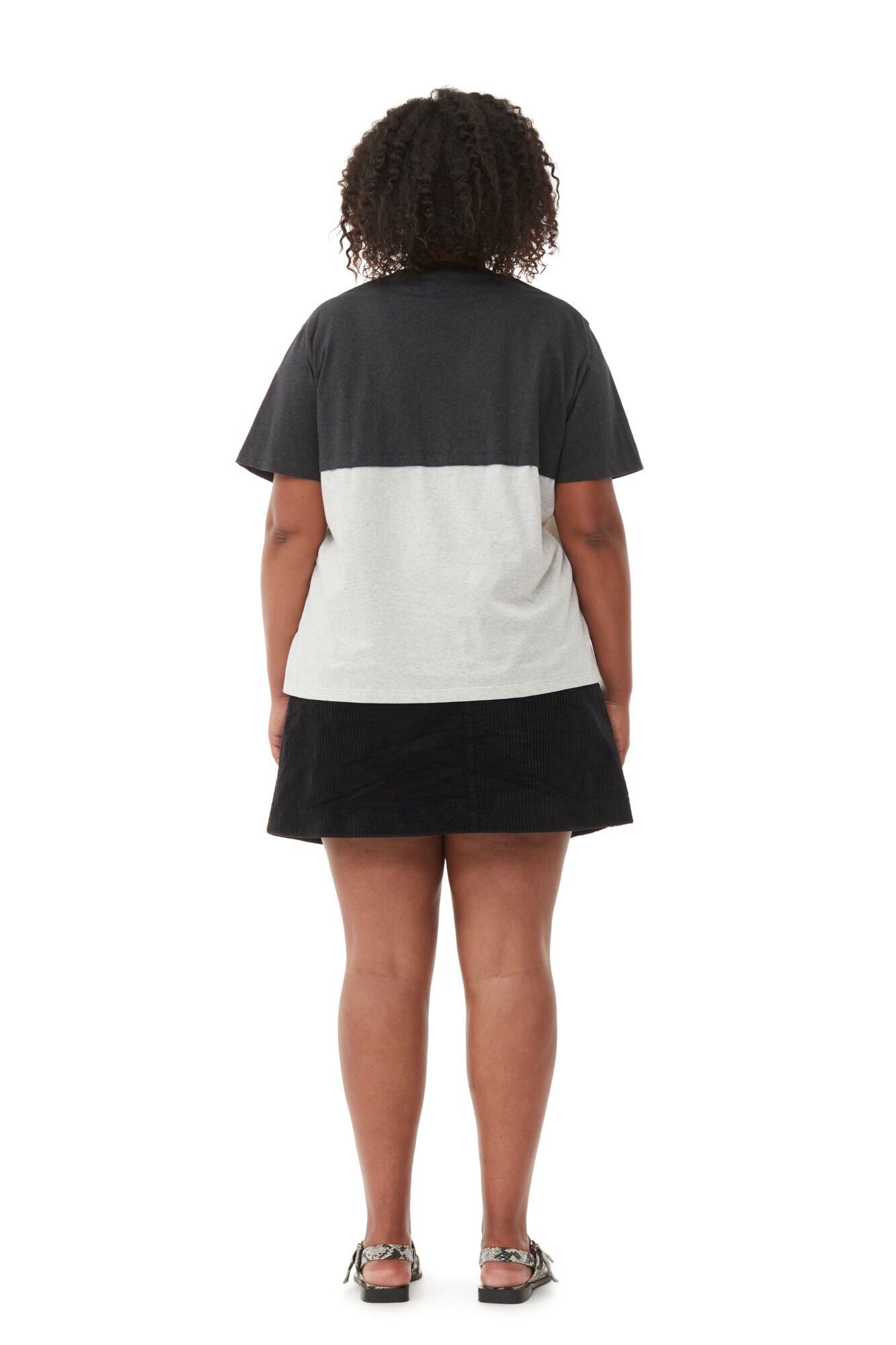 Re-cut Jersey T-shirt, Cotton, in colour Phantom - 4 - GANNI