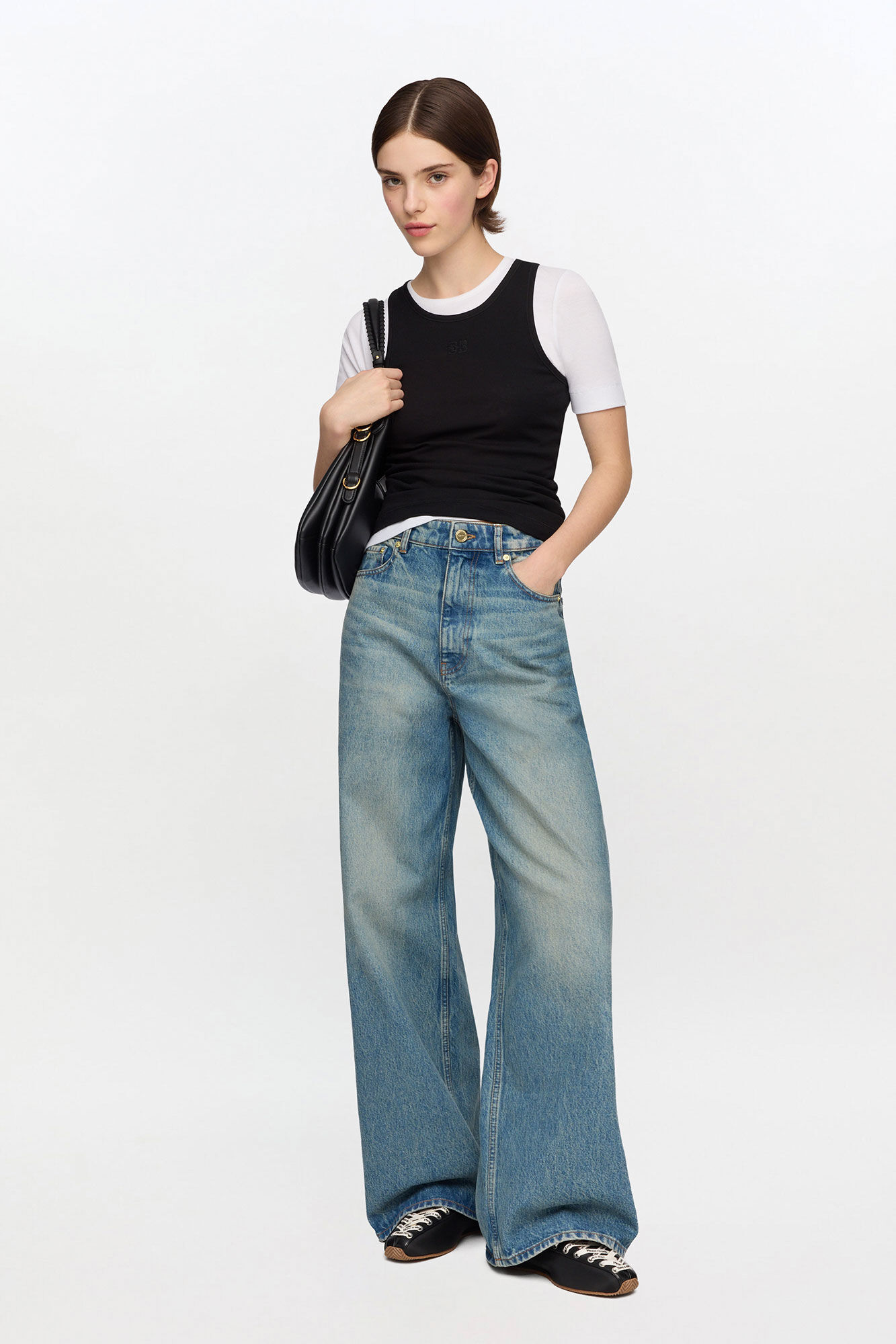 Mid Blue Vintage Lari Jeans in Tint Rigid Denim | GANNI (Global) JP