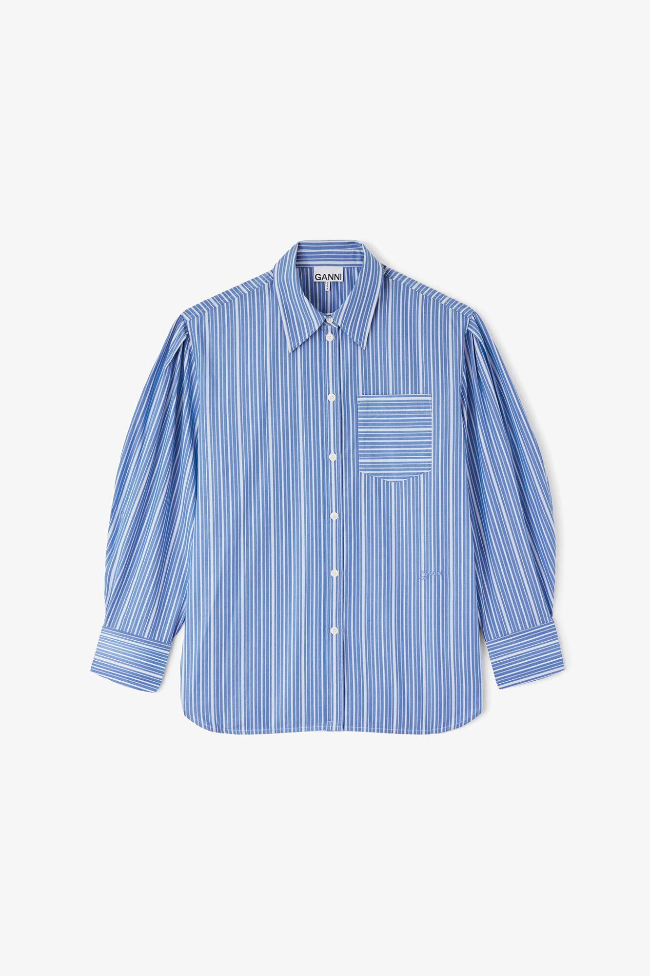 Shirt in Striped Cotton | GANNI US