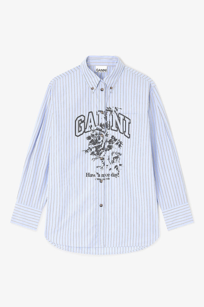Blue Stripe Logo Shirt, Lavender Lustre
