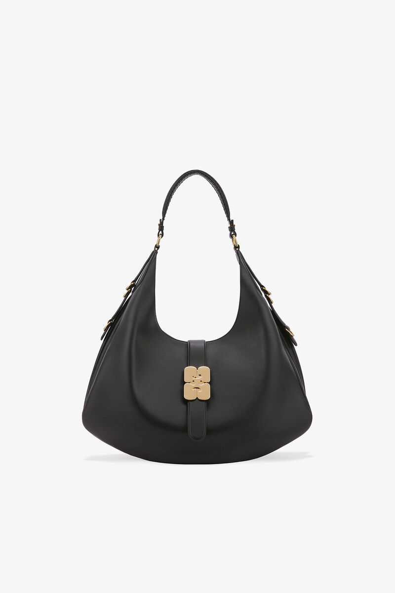 Grand sac noir Kat, Recycled Leather, in colour Black - 1 - GANNI