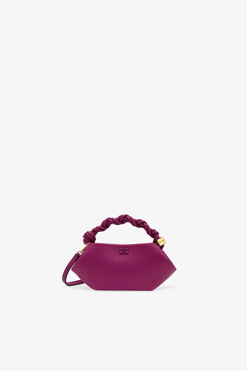 Purple Mini Bou Bag, Recycled Leather, in colour Boysenberry - 1 - GANNI