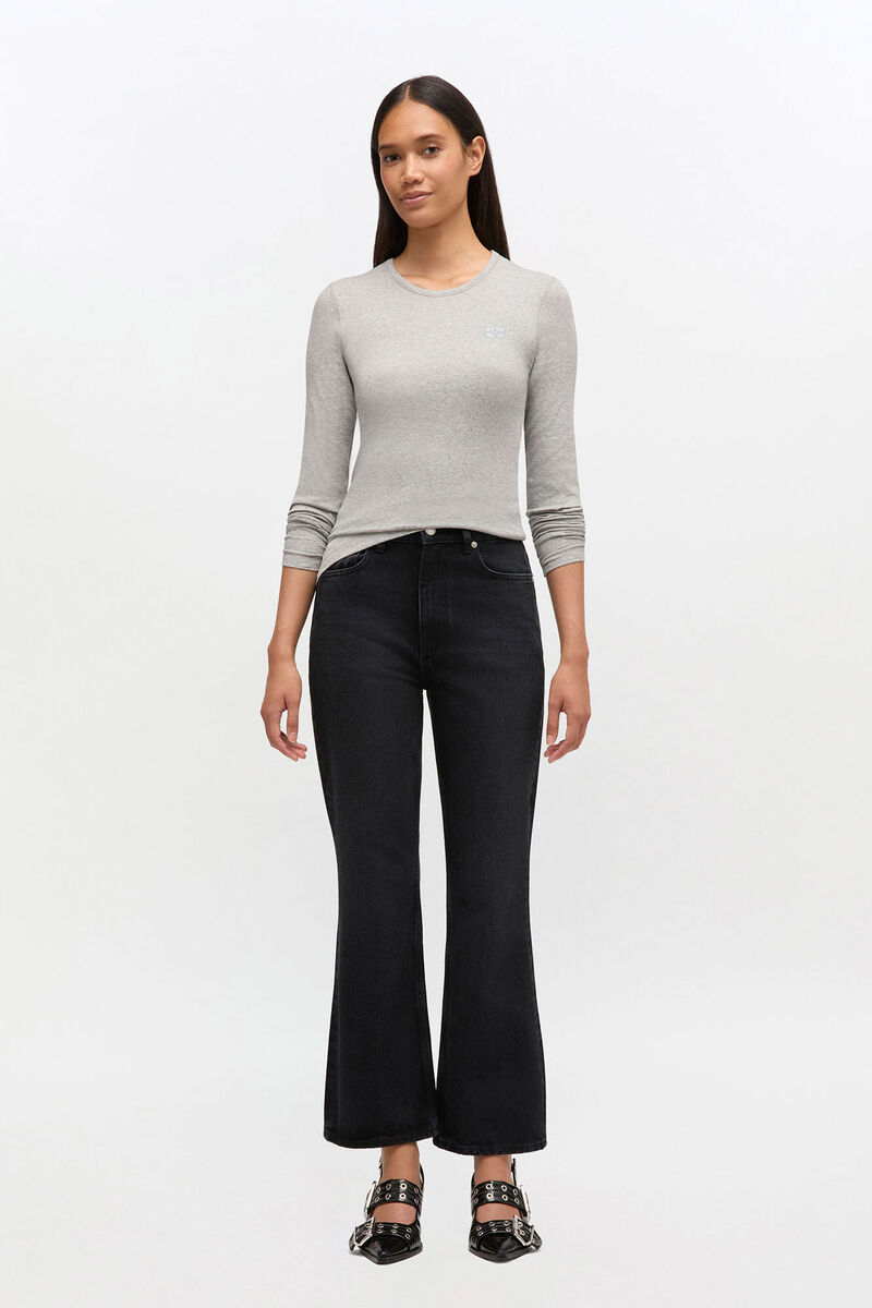 Black Betzy Jeans, Organic Cotton, in colour Black Washed - 2 - GANNI