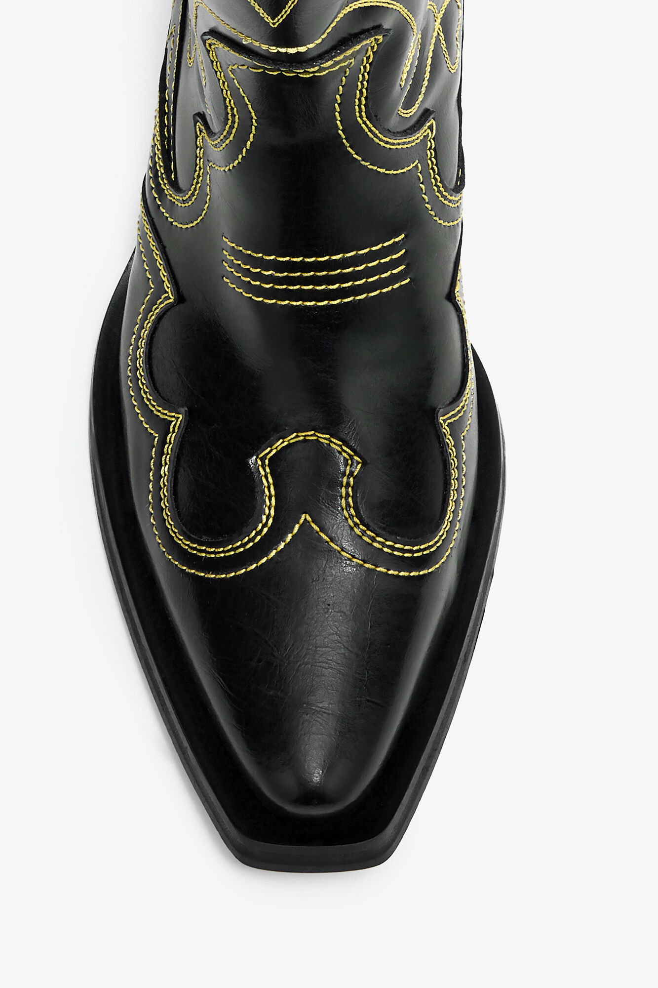 Mid Shaft Embroidered Western Boots | GANNI US